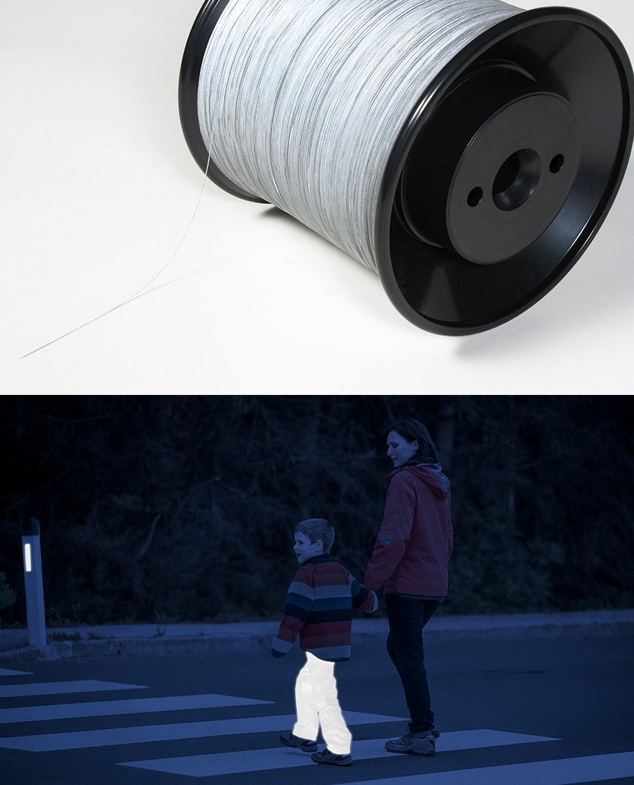 Retroreflective yarn as a textile product innovation with Swicofil